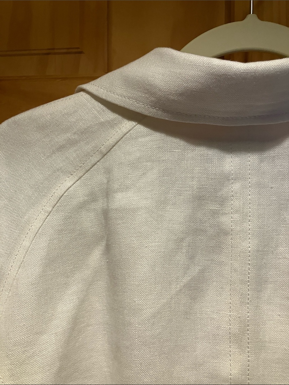 Talbots White Pure Linen Open-Front Collared Jacket - Picture 7 of 8